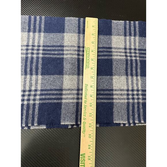 J. Crew Wool Baby Alpaca Scarf Blue Grey Plaid 68x12 - Picture 8 of 8